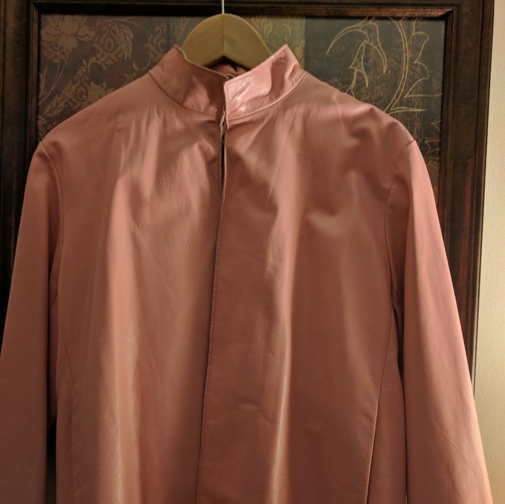Pink leather jacket